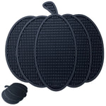 Load image into Gallery viewer, Nomnu Pumpkin Coffee Mat – Gothic Countertop Bar Mat for Spills and Drinks | 14.8&quot; x 13.5&quot; Black Rubber Halloween Decor
