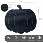 Load image into Gallery viewer, Nomnu Pumpkin Coffee Mat – Gothic Countertop Bar Mat for Spills and Drinks | 14.8&quot; x 13.5&quot; Black Rubber Halloween Decor
