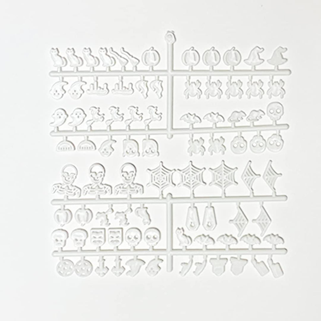 Spooky Letter Board Characters - Board NOT Included - +80pcs Felt Message Board Accessories - Shapes Include: Pumpkin, Coffin, Skeleton, Skull, Spider, Bat, Witch Hat, Broom