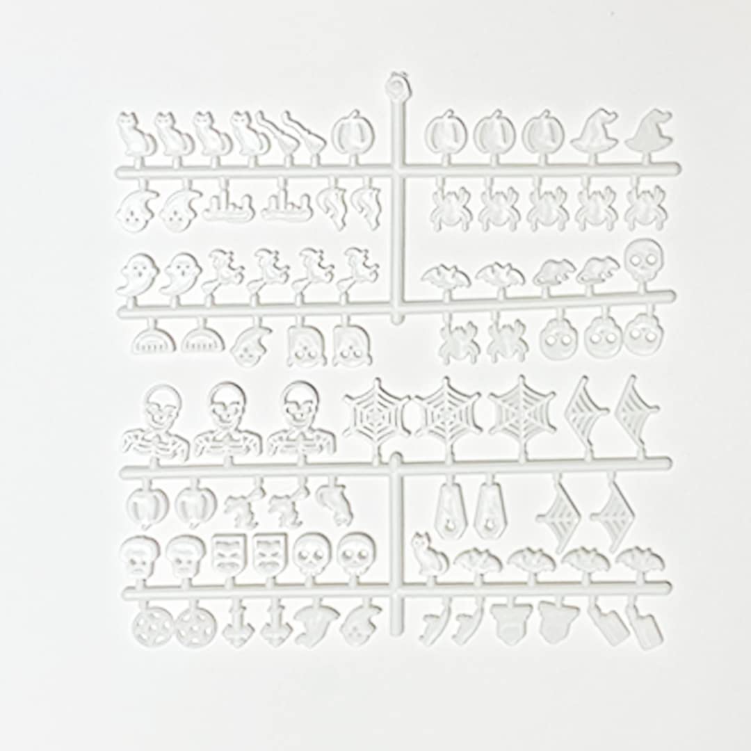 Spooky Letter Board Characters - Board NOT Included - +80pcs Felt Message Board Accessories - Shapes Include: Pumpkin, Coffin, Skeleton, Skull, Spider, Bat, Witch Hat, Broom