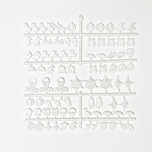 Spooky Letter Board Characters - Board NOT Included - +80pcs Felt Message Board Accessories - Shapes Include: Pumpkin, Coffin, Skeleton, Skull, Spider, Bat, Witch Hat, Broom