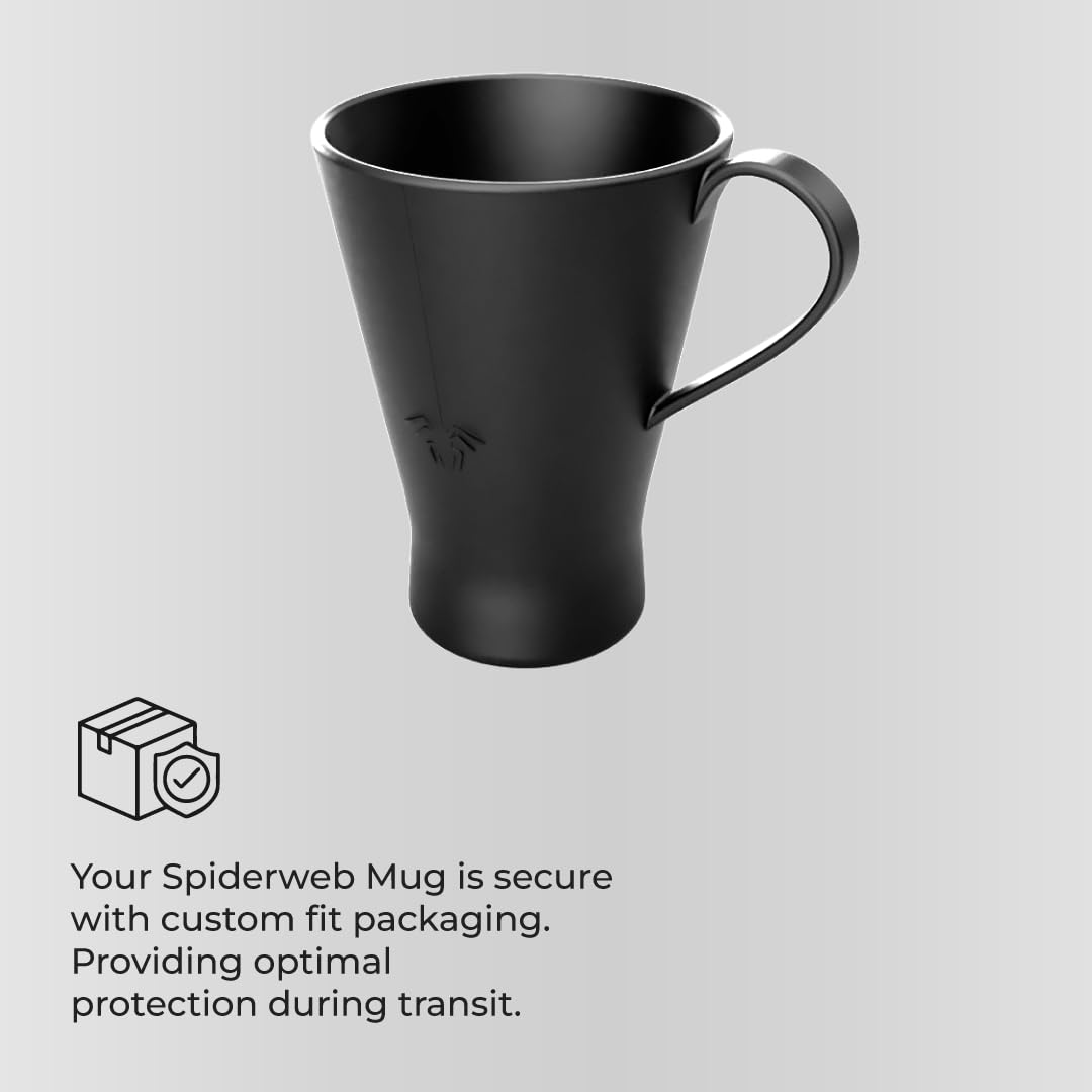 Nomnu Gothic Mug (1 Unit) With Spiderweb Design - Gothic-Inspired Design on Black Matte Porcelain for Halloween Coffee Vibes, Goth Spooky Spine-Chilling Kitchen Decor Creepy Dining Table Decor