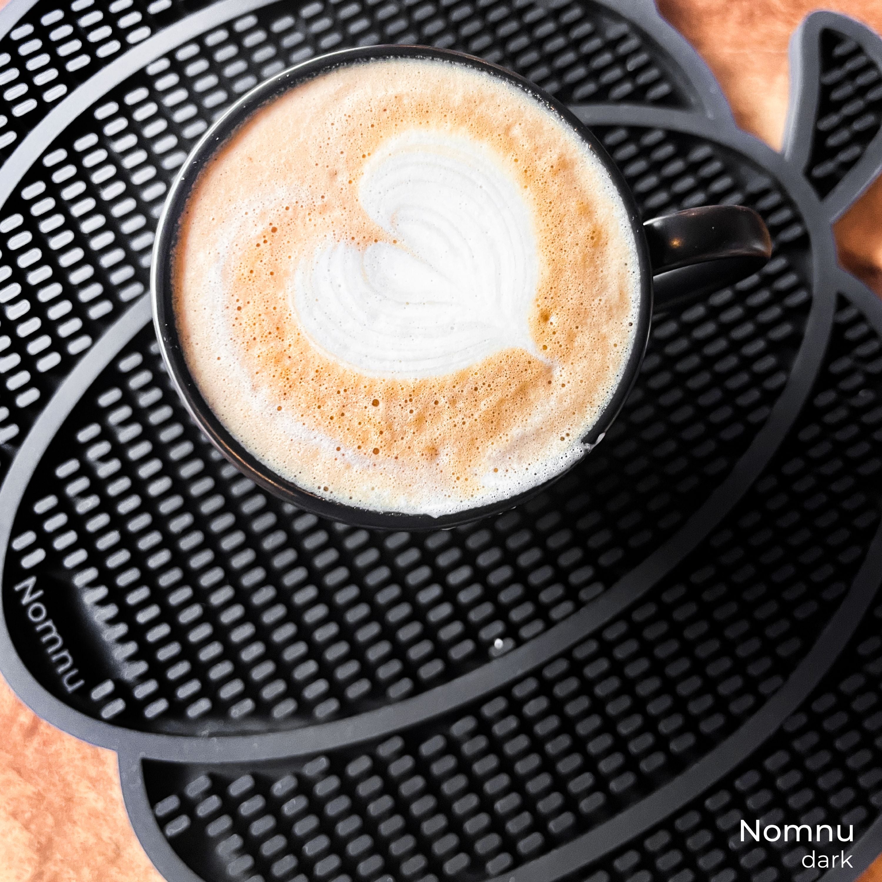 Nomnu Pumpkin Coffee Mat – Gothic Countertop Bar Mat for Spills and Drinks | 14.8" x 13.5" Black Rubber Halloween Decor