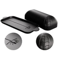 Spiderweb Butter Dish with Lid – Black Matte Porcelain Gothic Butter Keeper for Spooky Kitchen Decor