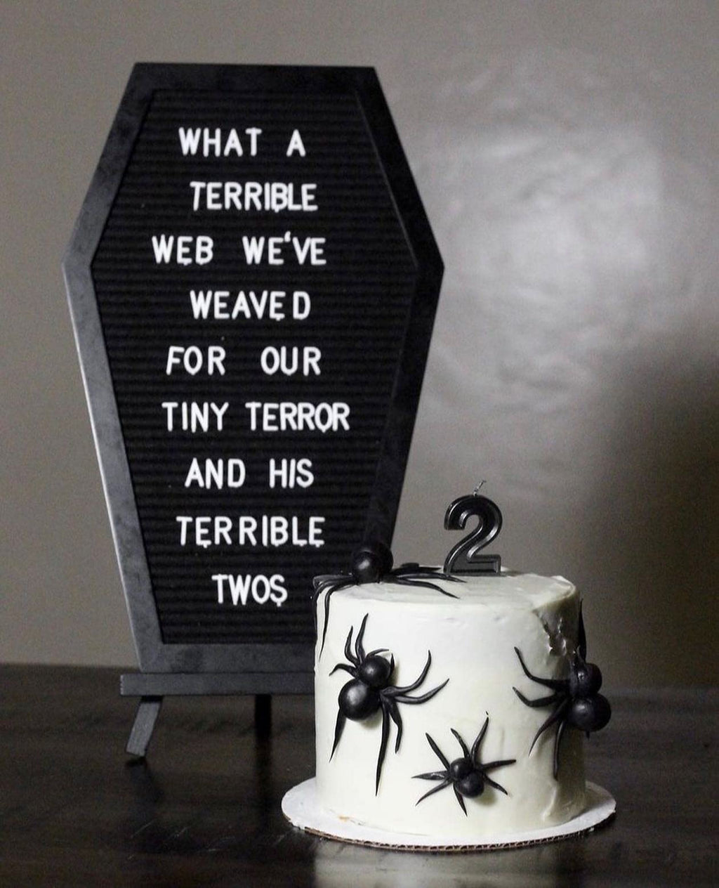 Coffin Letter Board with Spooky Emojis