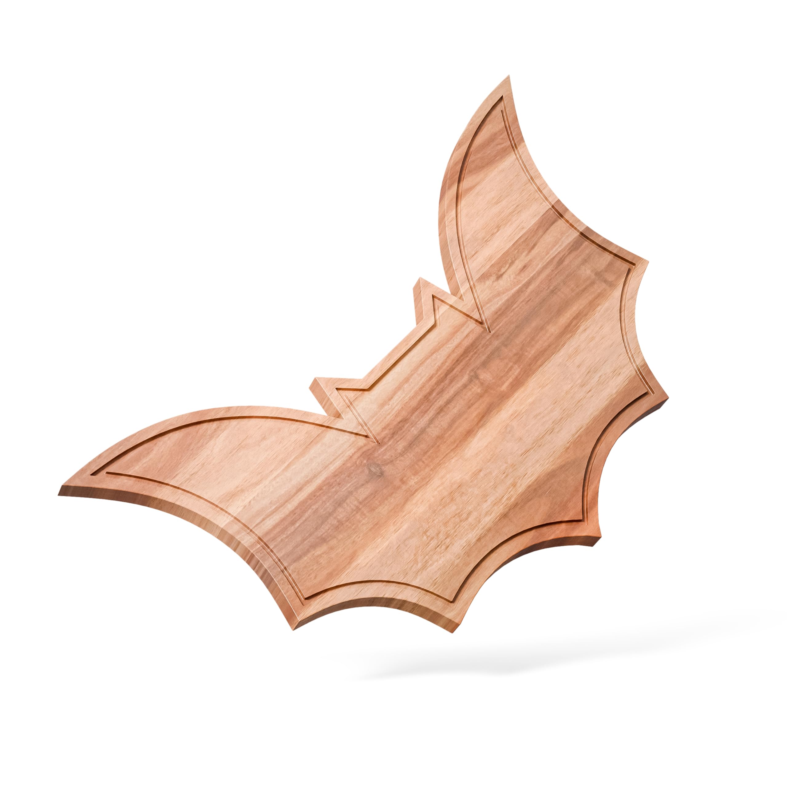 New – Halloween Bat Cutting Board 15.7" x 8.8" – Solid Acacia Wood Bat Charcuterie Board for Gothic Cheese Boards, Spooky Kitchen Decor, Creepy Halloween Serving Platter & Horror Party Tray