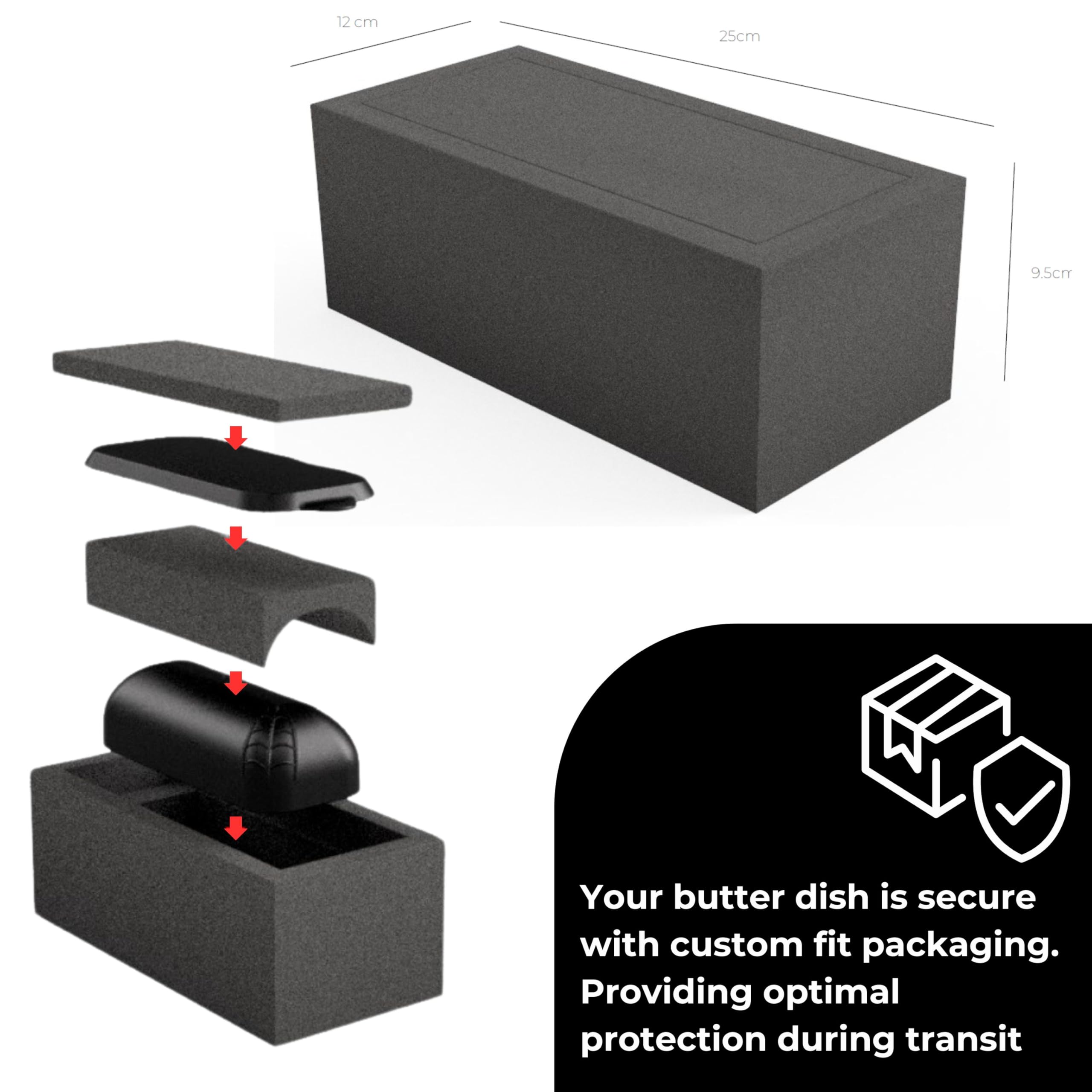 Nomnu Spiderweb Butter Dish With Lid (Porcelain) - Black Matte Halloween Goth Butter Dish Set with Embossed Spider and Spiderweb - Spooky Kitchen Utensils - Gothic Kitchen Housewarming Gifts