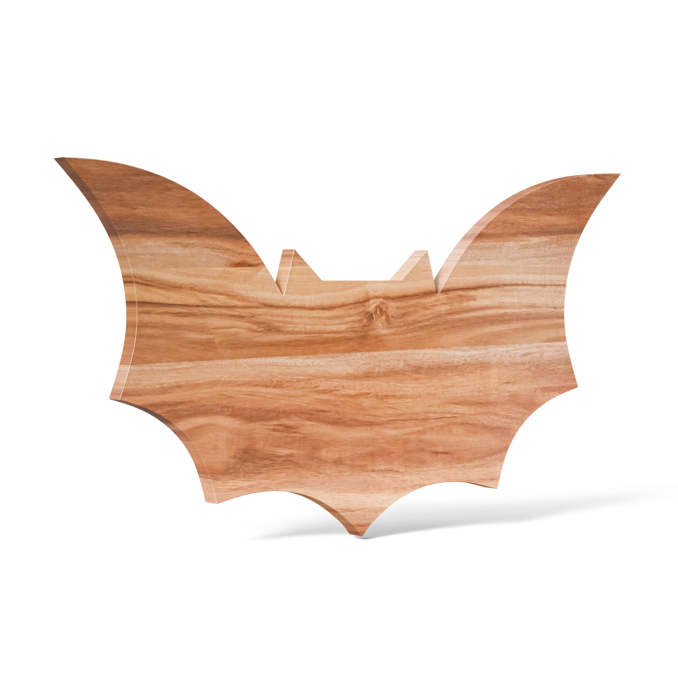 New – Halloween Bat Cutting Board 15.7" x 8.8" – Solid Acacia Wood Bat Charcuterie Board for Gothic Cheese Boards, Spooky Kitchen Decor, Creepy Halloween Serving Platter & Horror Party Tray