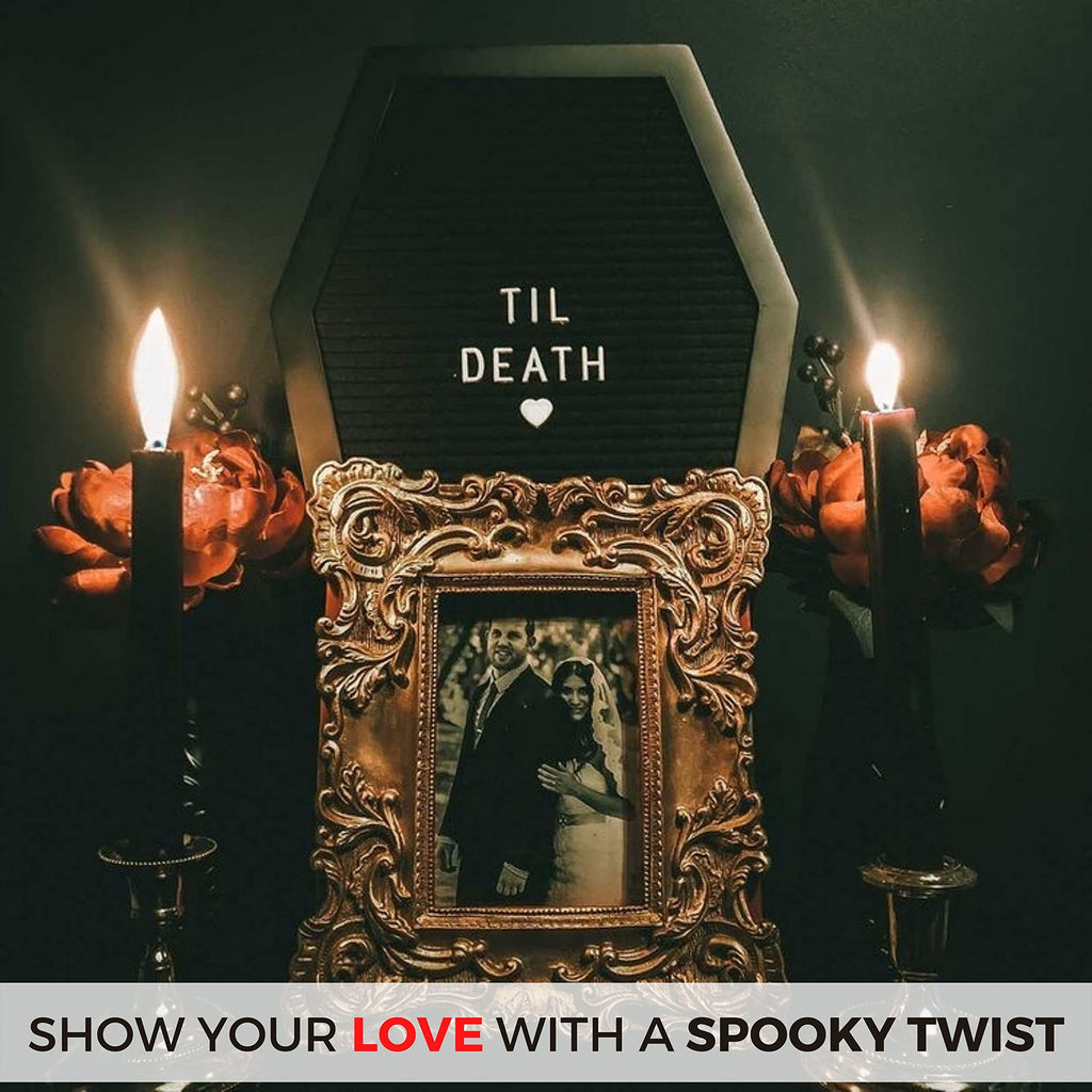 Coffin Letter Board with Spooky Emojis