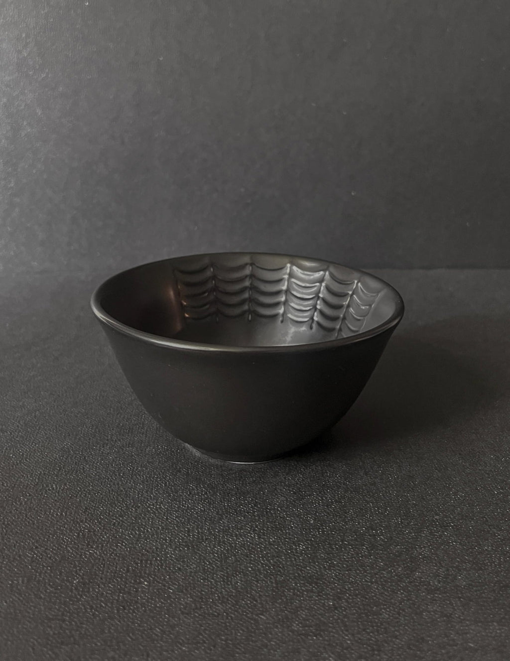 Nomnu New Small Black Spiderweb Bowls Set of 4 - Gothic Ceramic Ice Cream Bowls 4.5" Inch for Dessert & Cereal for Goth Lovers, Microwave & Dishwasher Safe - Perfect for Spooky Snacks & Treats