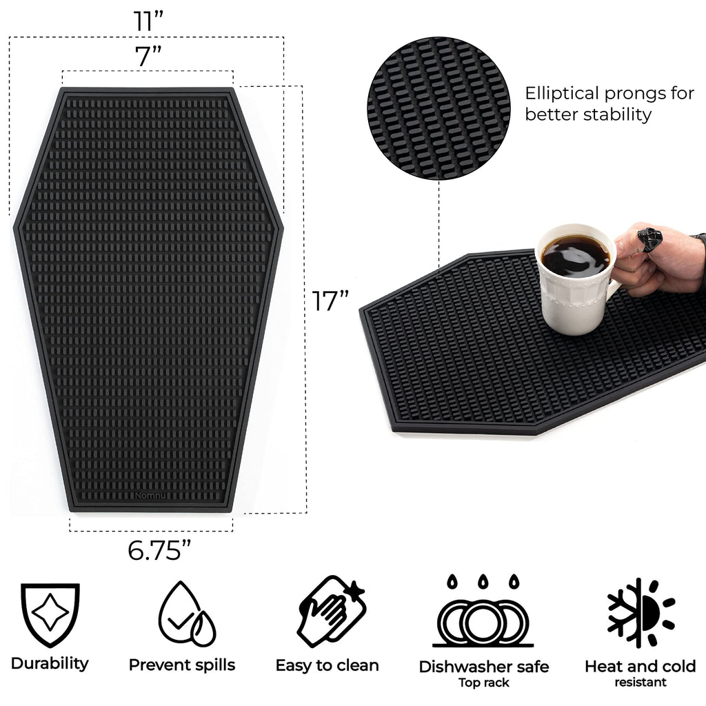 Coffin Spill Mat for Different Uses, Cold or Hot - Coffin Bar Mat or Coffee Mat