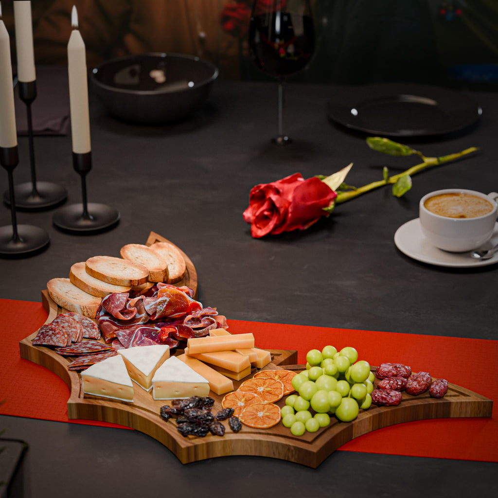 New – Halloween Bat Cutting Board 15.7" x 8.8" – Solid Acacia Wood Bat Charcuterie Board for Gothic Cheese Boards, Spooky Kitchen Decor, Creepy Halloween Serving Platter & Horror Party Tray