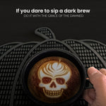 Load image into Gallery viewer, Nomnu Pumpkin Coffee Mat – Gothic Countertop Bar Mat for Spills and Drinks | 14.8&quot; x 13.5&quot; Black Rubber Halloween Decor
