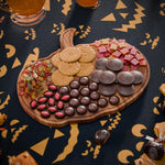 Load image into Gallery viewer, New - Halloween Pumpkin Cutting Board 14.8&quot;x13&quot; – Solid Acacia Wood Pumpkin Charcuterie Board for Fall Decor, Gothic Cheese Boards, Fall Kitchen Decor &amp; Halloween Kitchen Serving Platter
