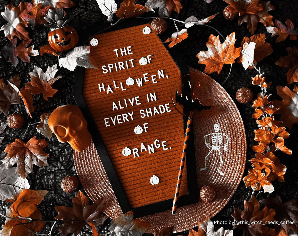 Coffin Letter Board with Spooky Emojis