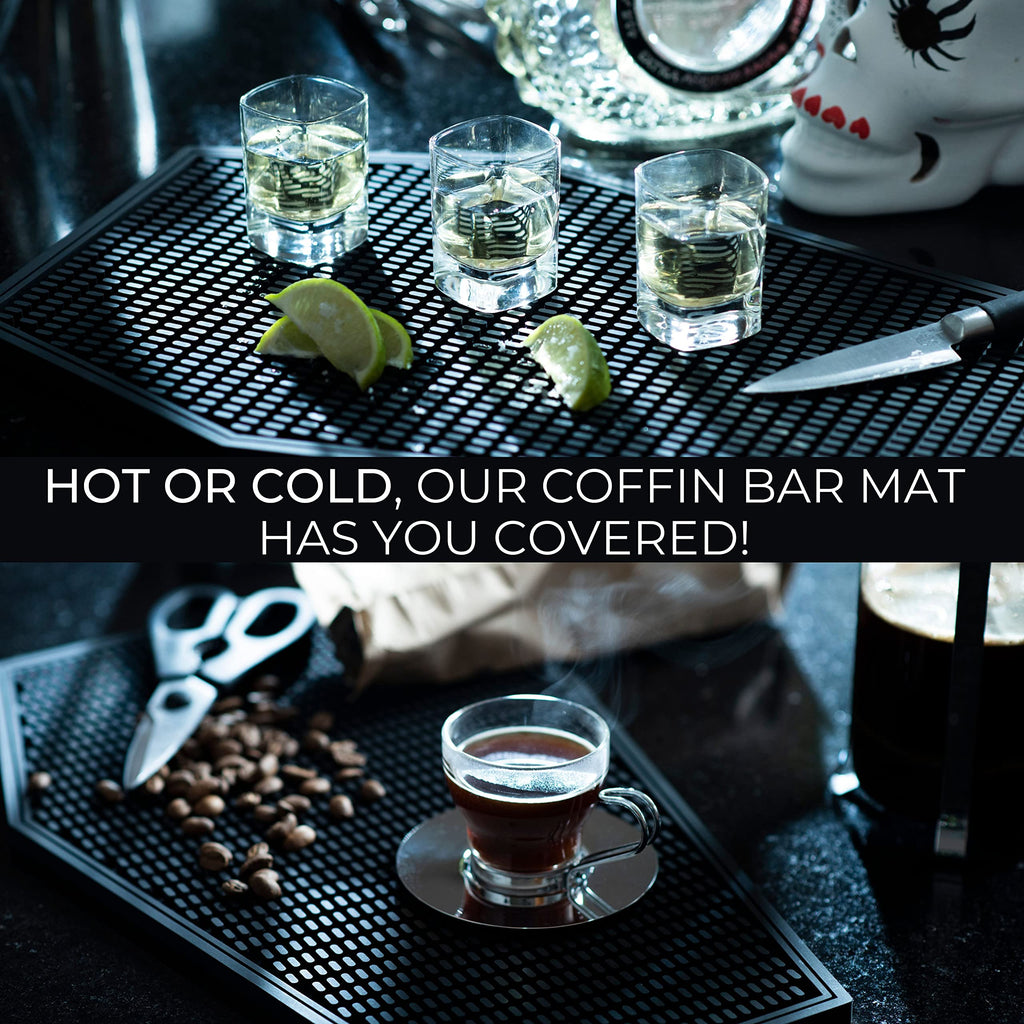 Coffin Spill Mat for Different Uses, Cold or Hot - Coffin Bar Mat or Coffee Mat
