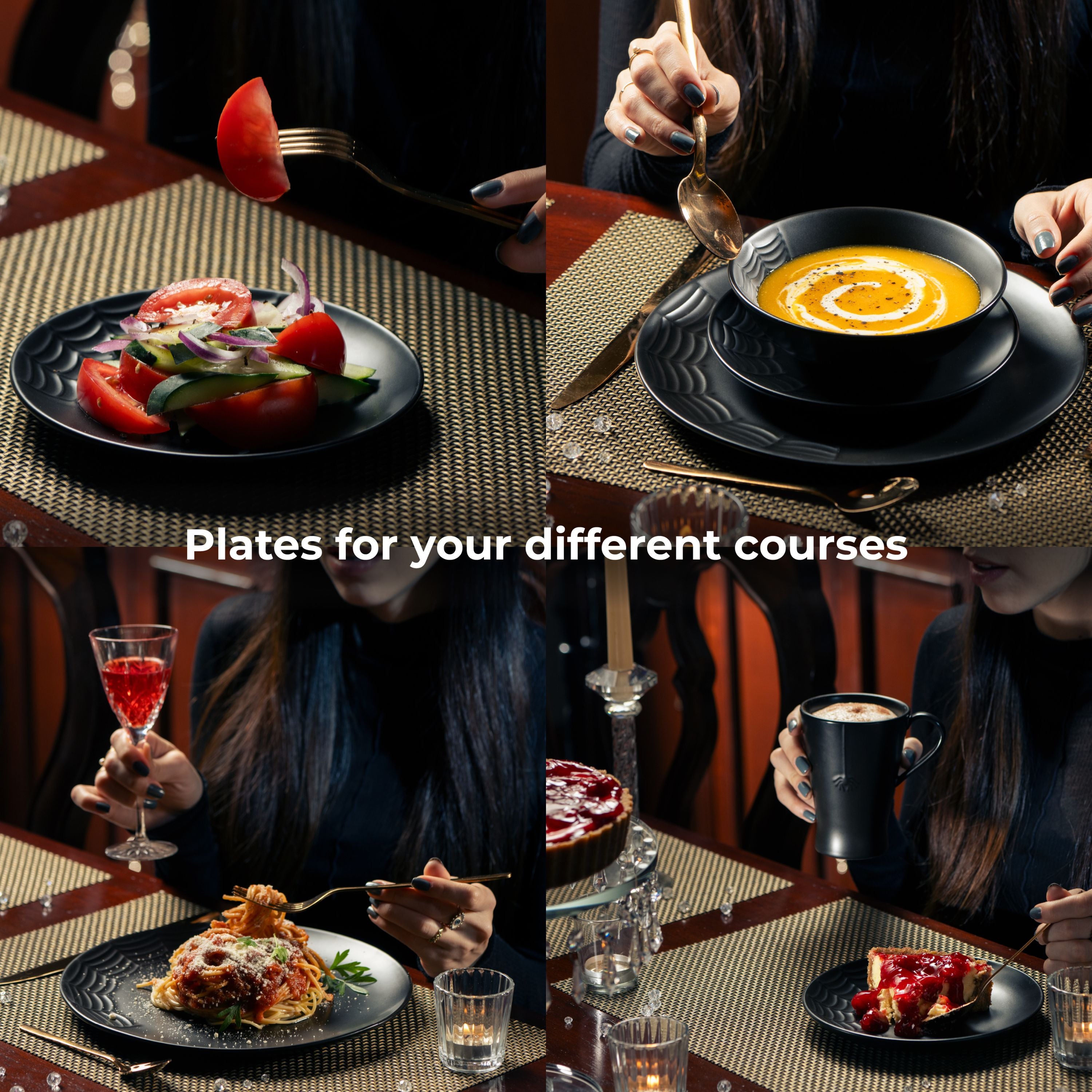 Spiderweb Dinnerware Set (16 Pieces)