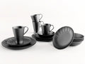 16-Piece Spiderweb Dinnerware Set – Gothic Black Plates, Bowls & Mugs for Halloween & Spooky Dining