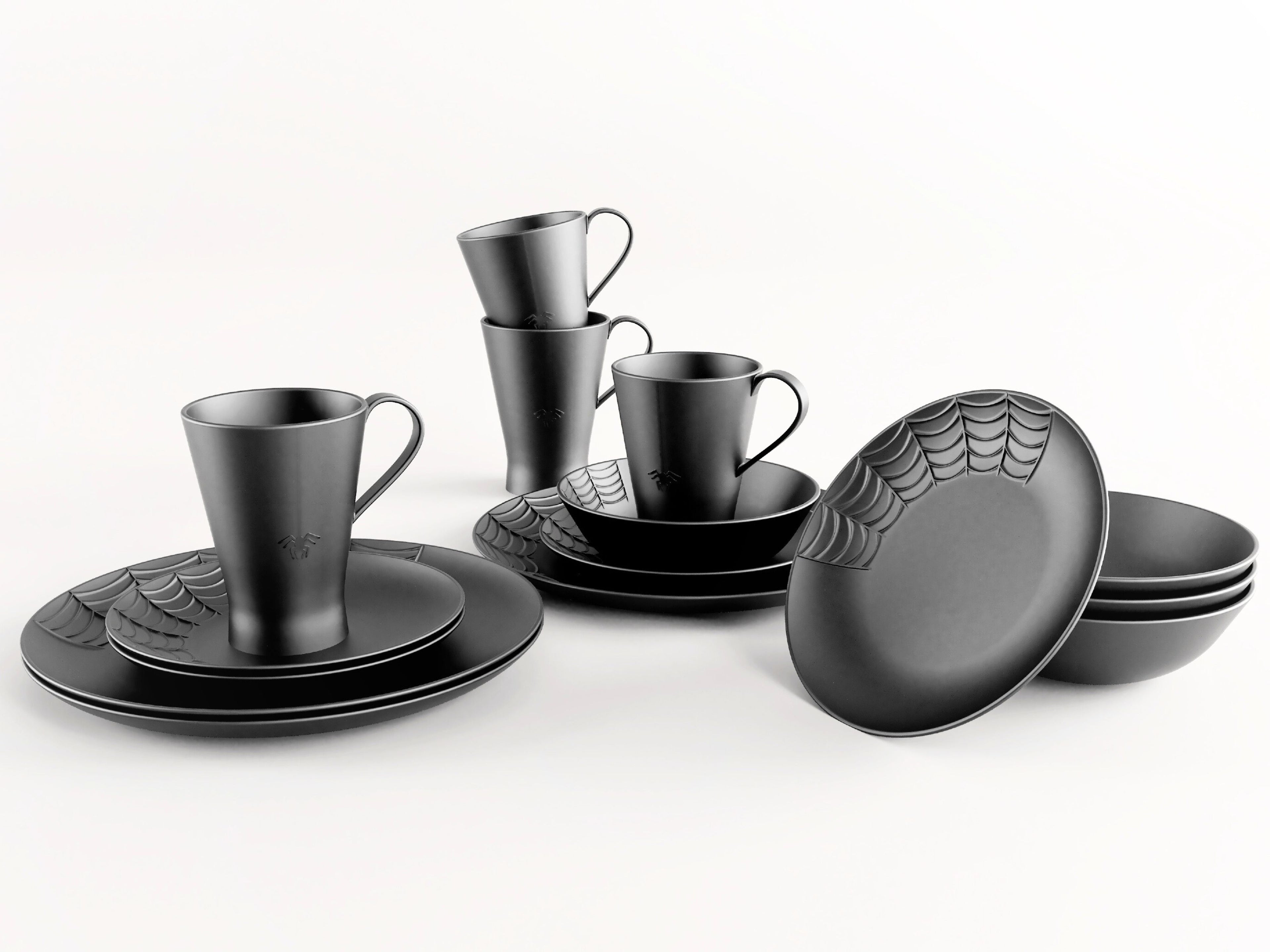 Spiderweb Dinnerware Set (16 Pieces)