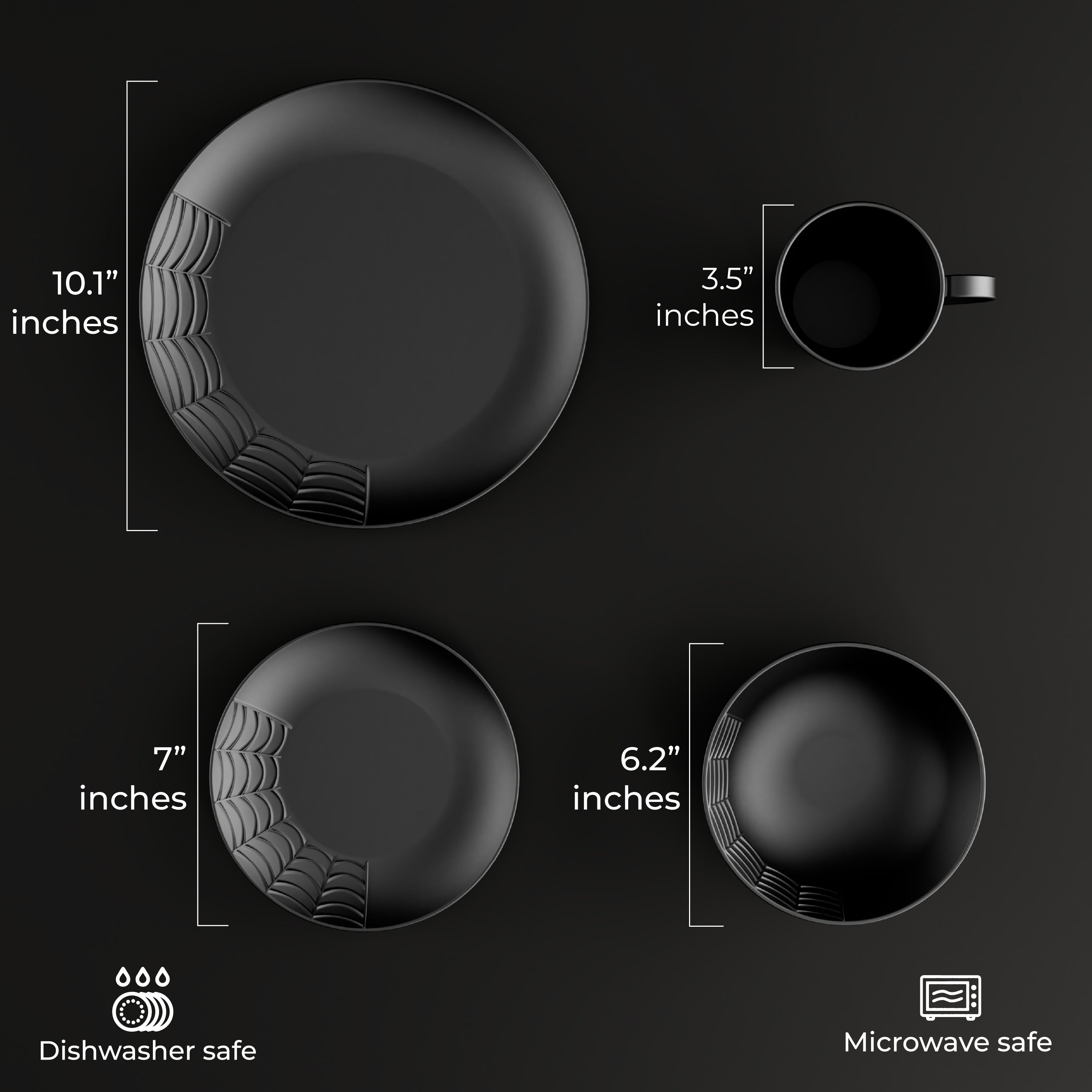 Spiderweb Dinnerware Set (16 Pieces)