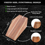 Load image into Gallery viewer, Giant Coffin Charcuterie Board – 23.5&quot; x 14.5&quot; Acacia Wood Cutting &amp; Serving Tray for Gothic Decor, Halloween Parties &amp; Goth Gifts
