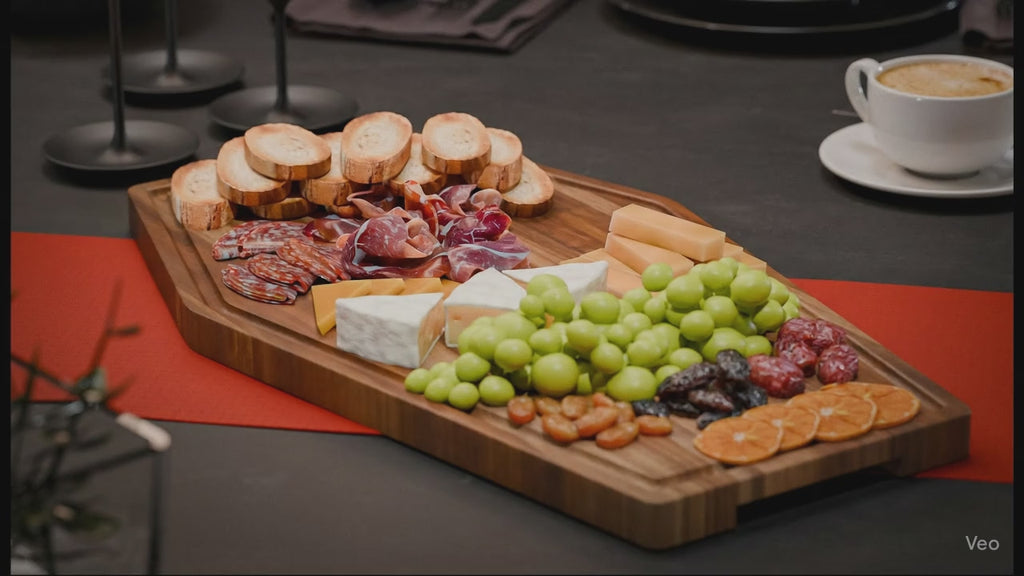 New - Large Coffin Charcuterie Board - Gothic Acacia Wood Cutting Coffin Shaped Cutting Board 17x10.5inch, Halloween Wooden Serving Tray, Goth Platter, Spooky Decor Gifts