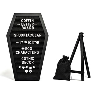 Coffin Letter Board Black Felt - Gothic Decor Message Board +500 Characters  – NomnuShop