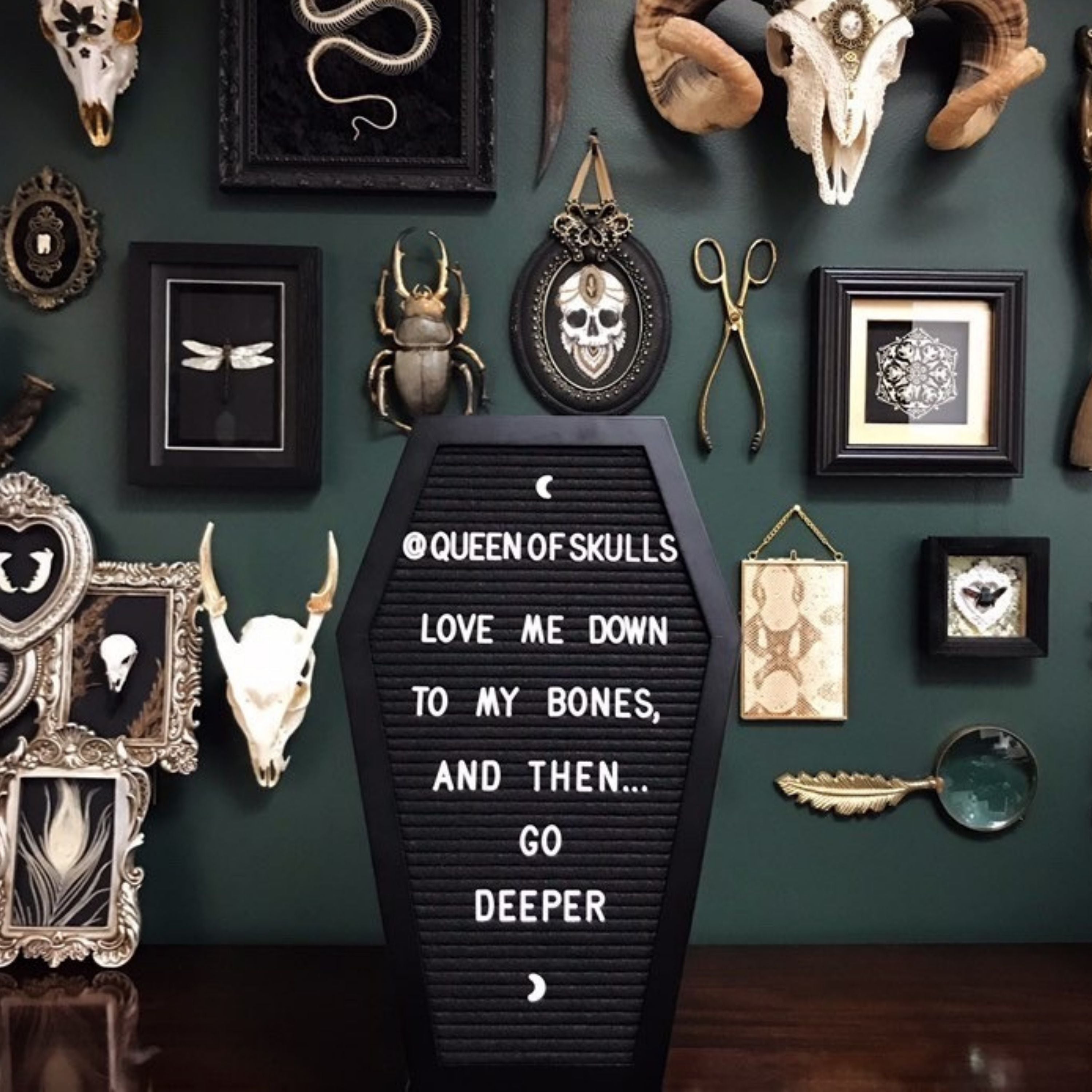 Coffin Letter Board with Spooky Emojis