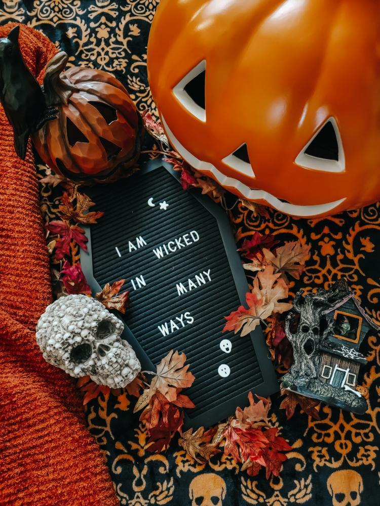Coffin Letter Board with Spooky Emojis