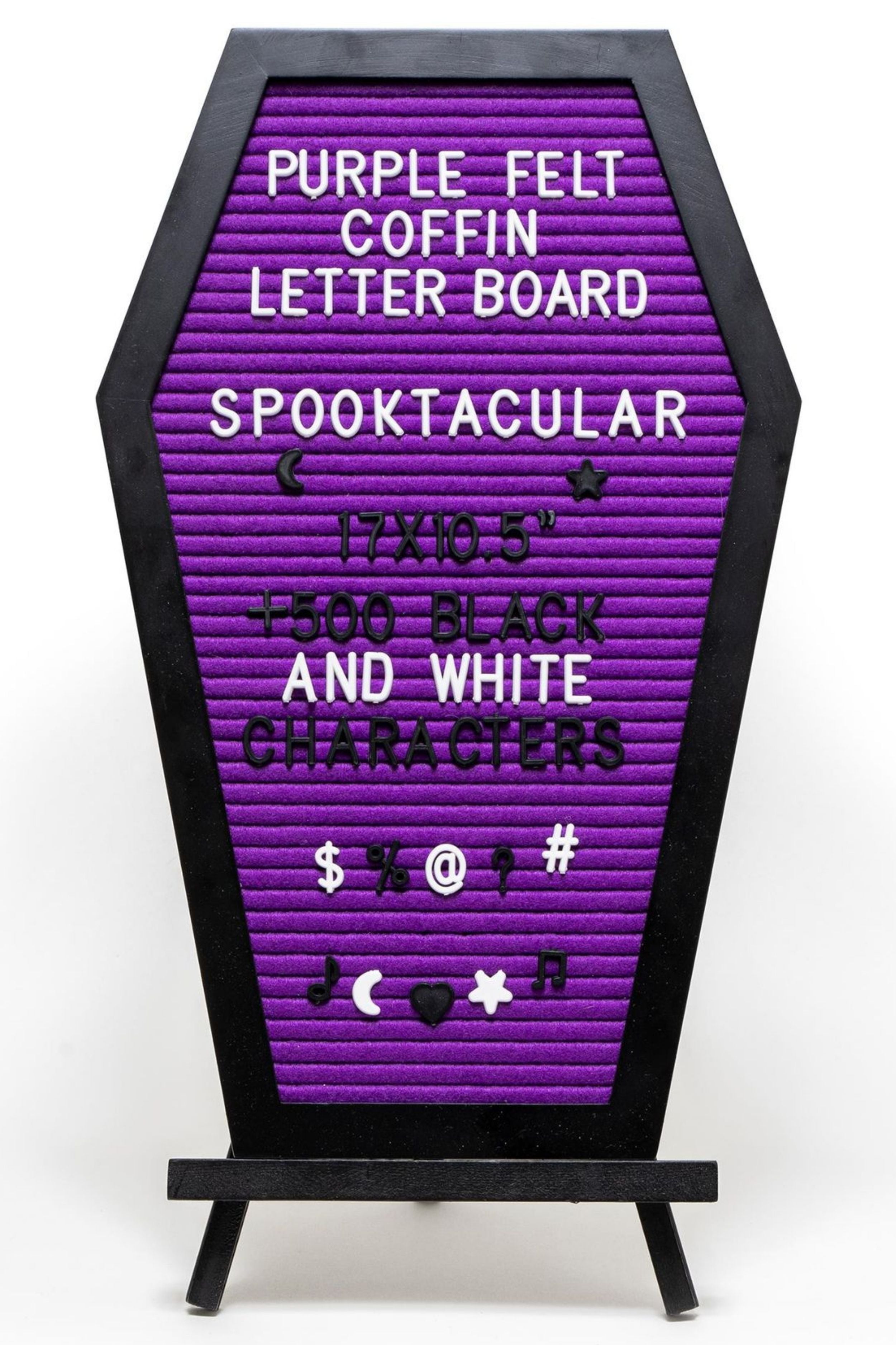 Coffin Letter Board with Spooky Emojis